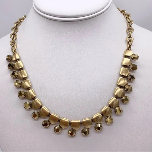 J. Crew Jewelry - J. Crew Gold Crystal Collar Necklace